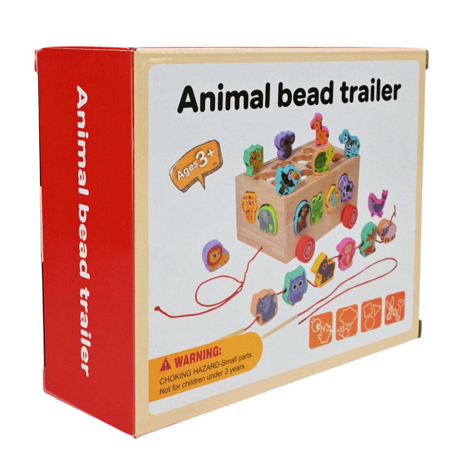 Дитяча розвиваюча іграшка-сортер Shantou Jinxing Animal Bead Trailer, від 3 років (C15035)